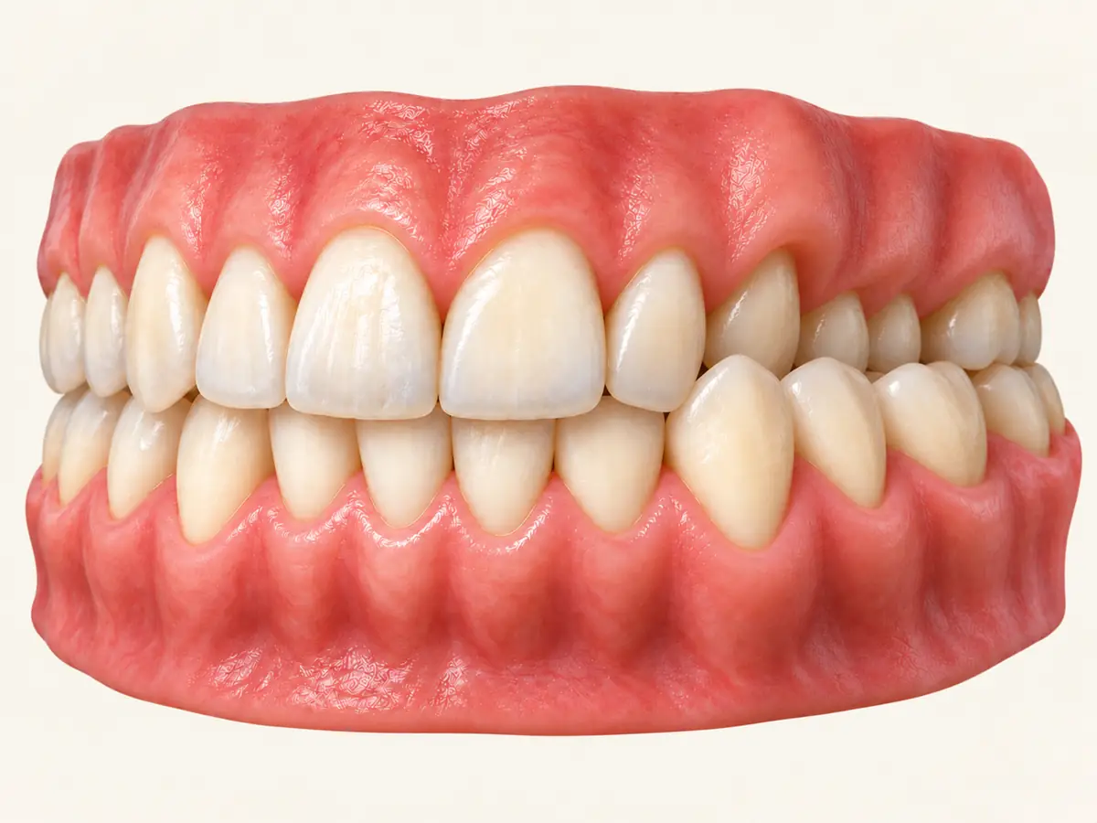 Crossbite, before treatment (illustration)