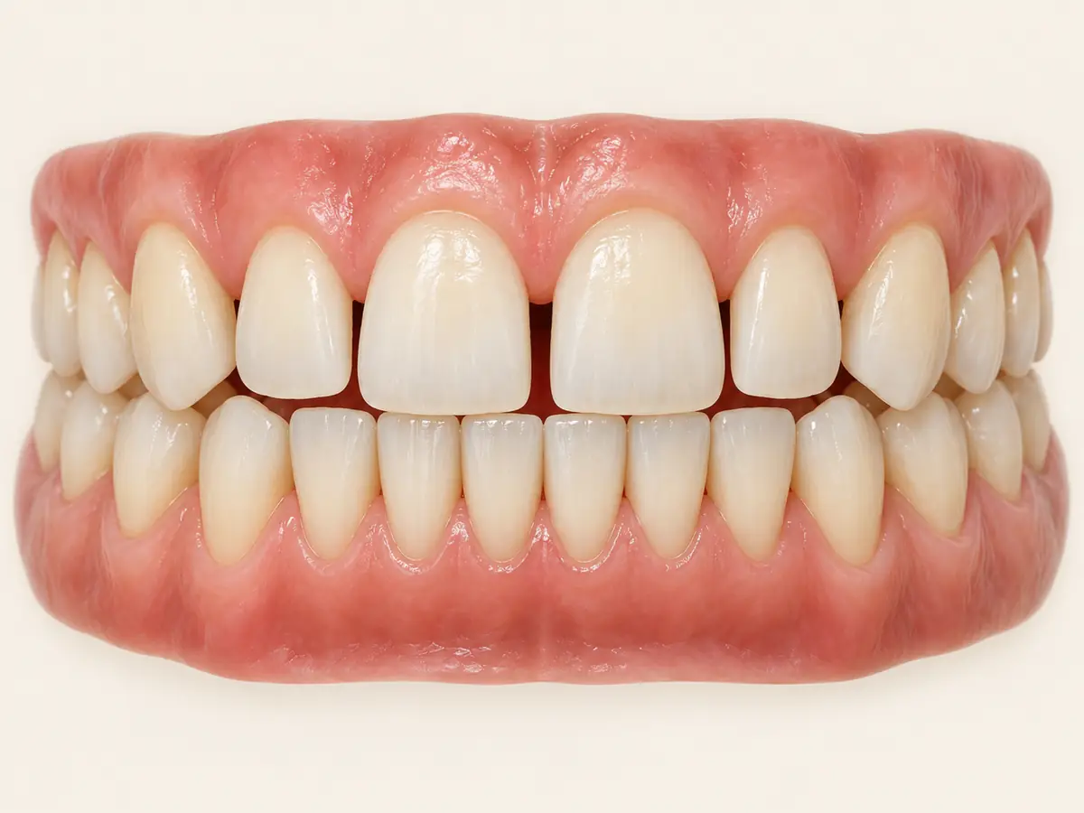 Gaps, before treatment (illustration)