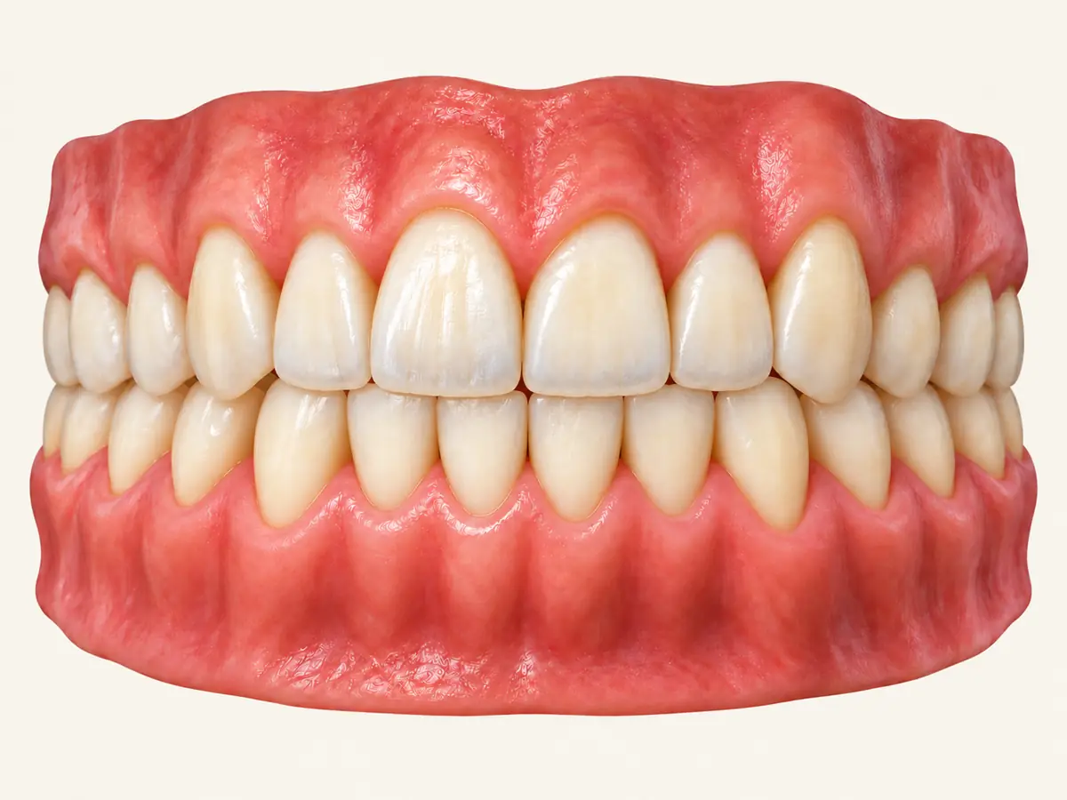 Open bite, after alignment (illustration)