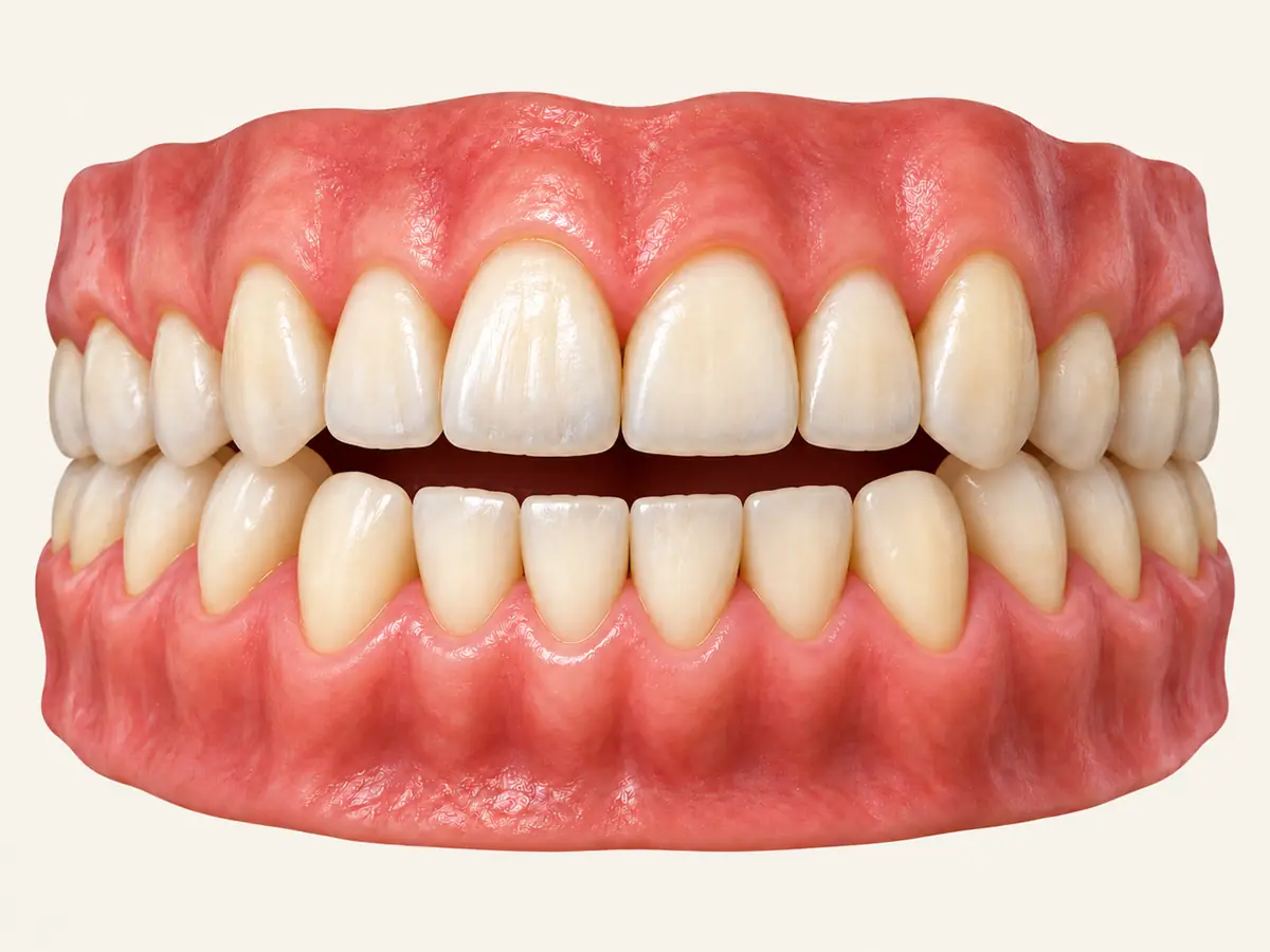Open bite, before treatment (illustration)