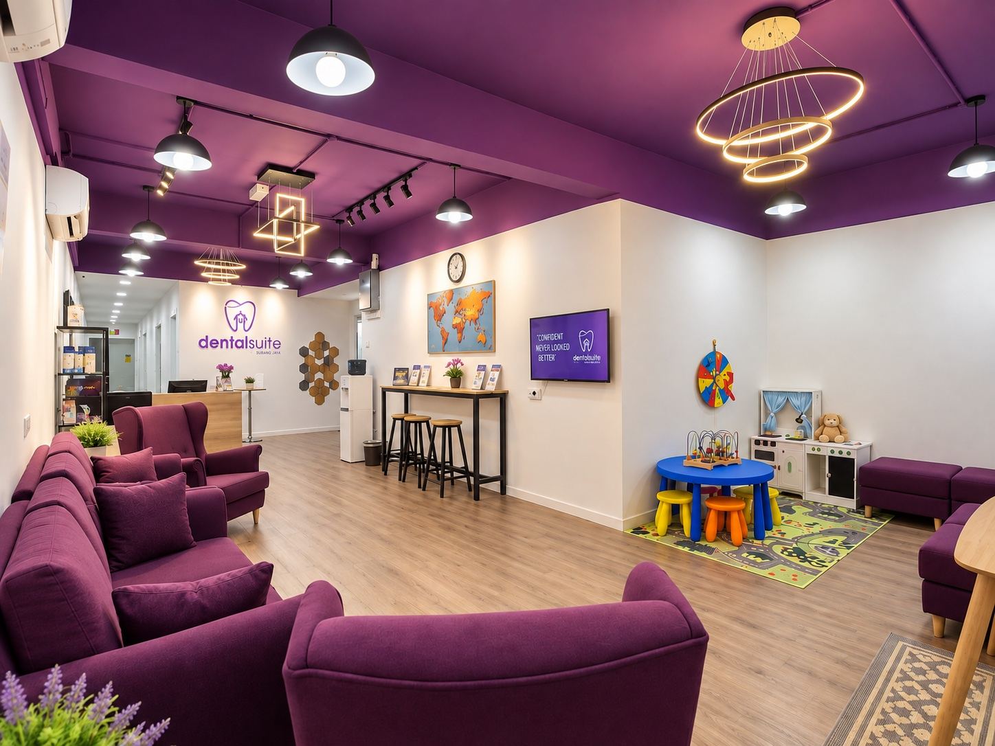 Reception and waiting area at Dental Suite Subang Jaya
