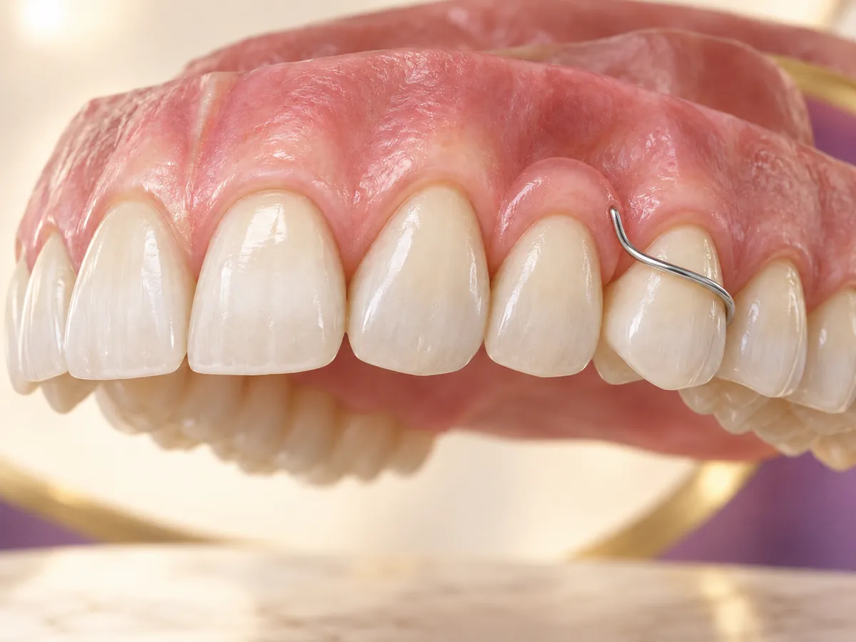 Illustration of the gap filled by a partial denture
