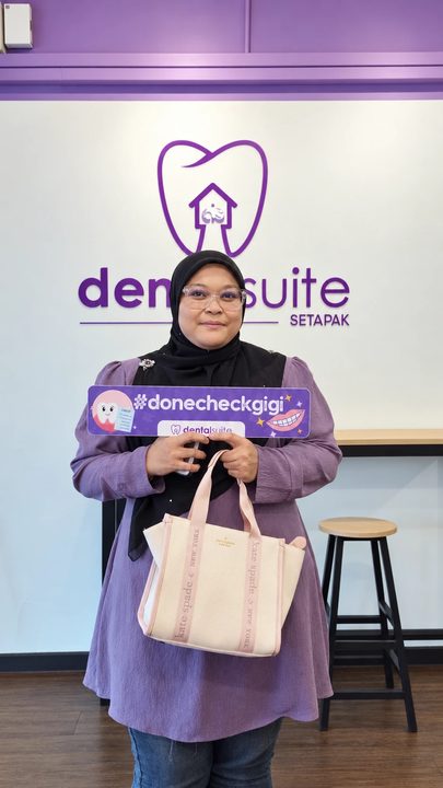 A patient at Dental Suite Setapak after their visit