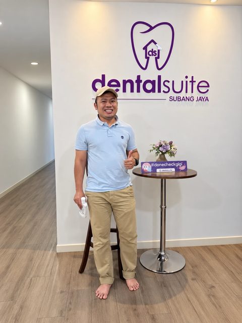 A patient at Dental Suite USJ after their visit